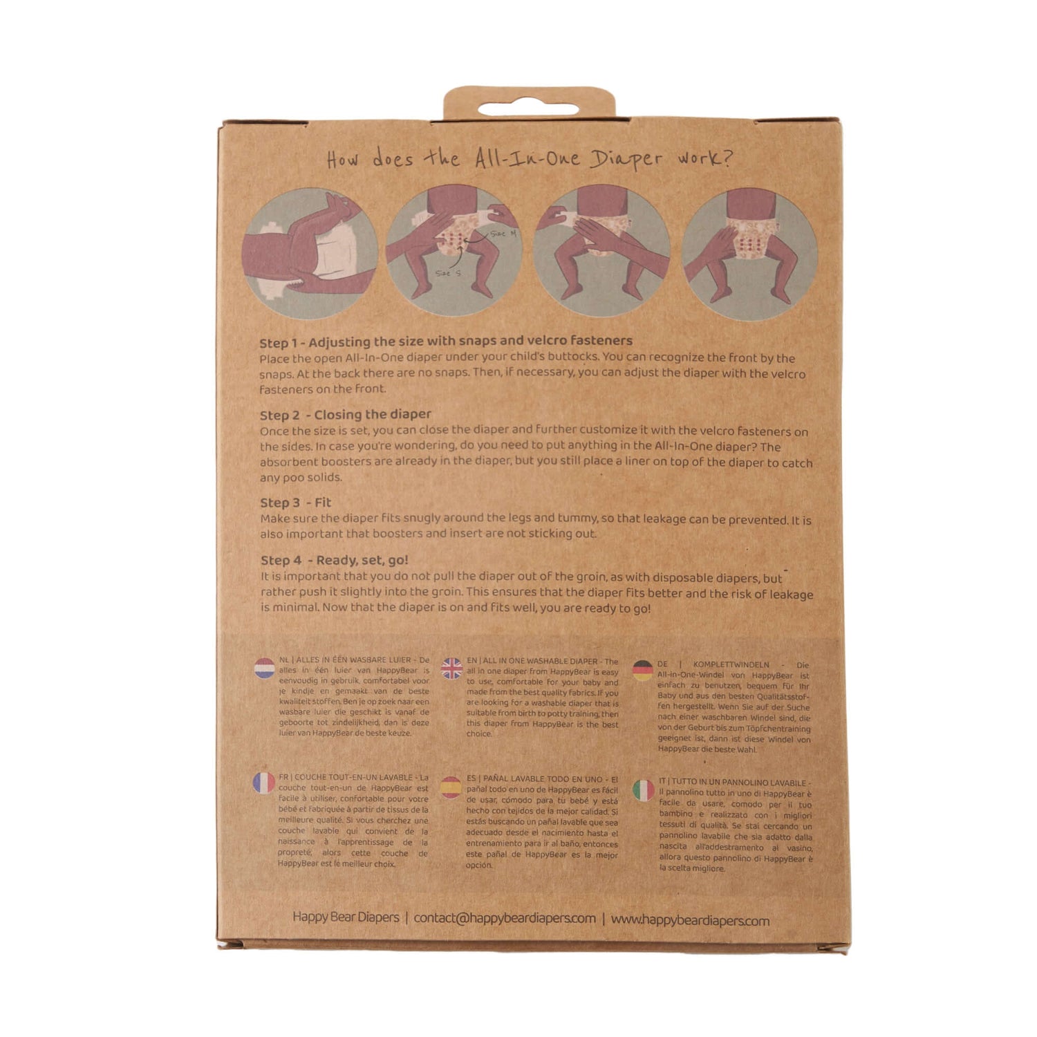 HappyBear Diapers All-In-One luier | Olive