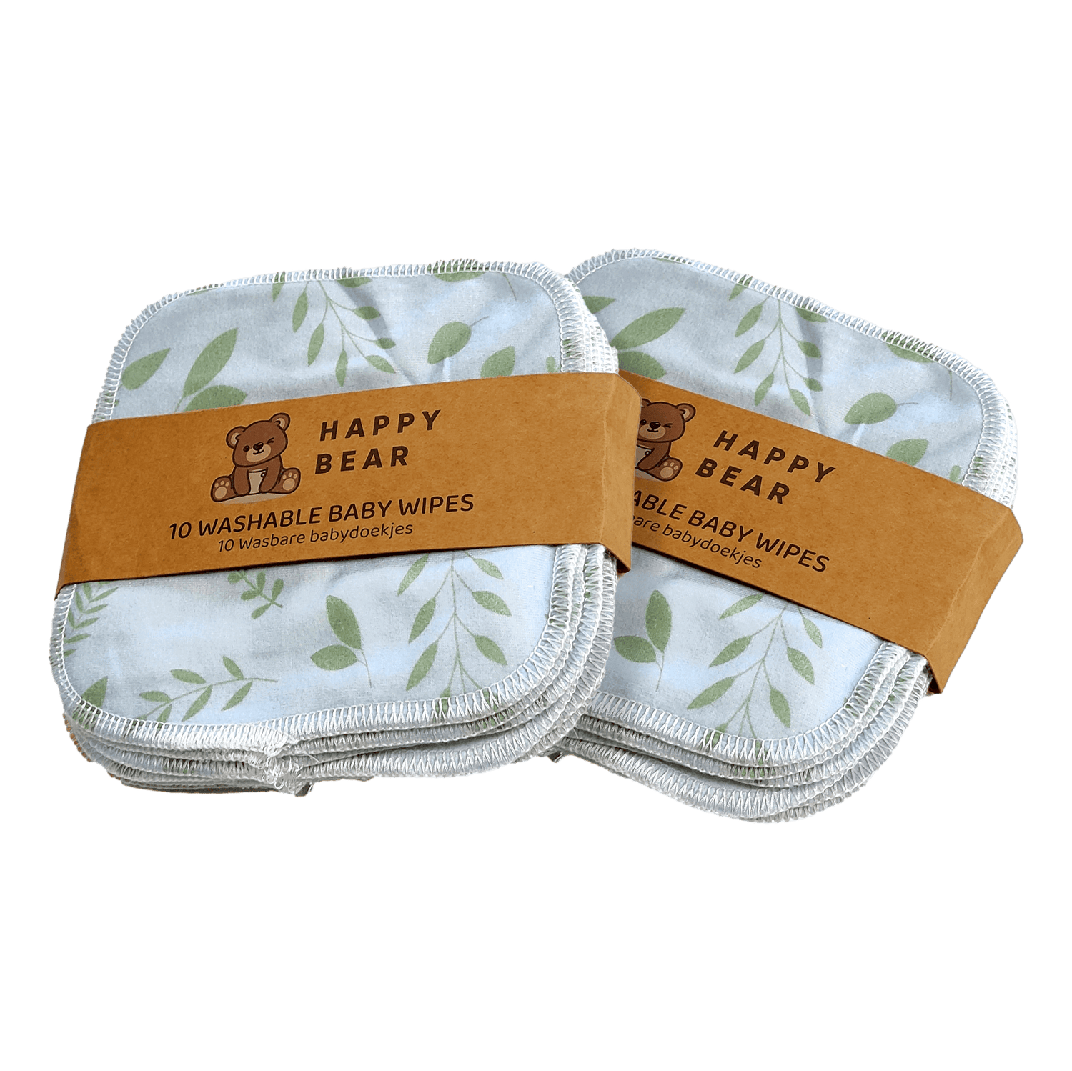Lingettes bébé imprimé bambou - 20 pièces