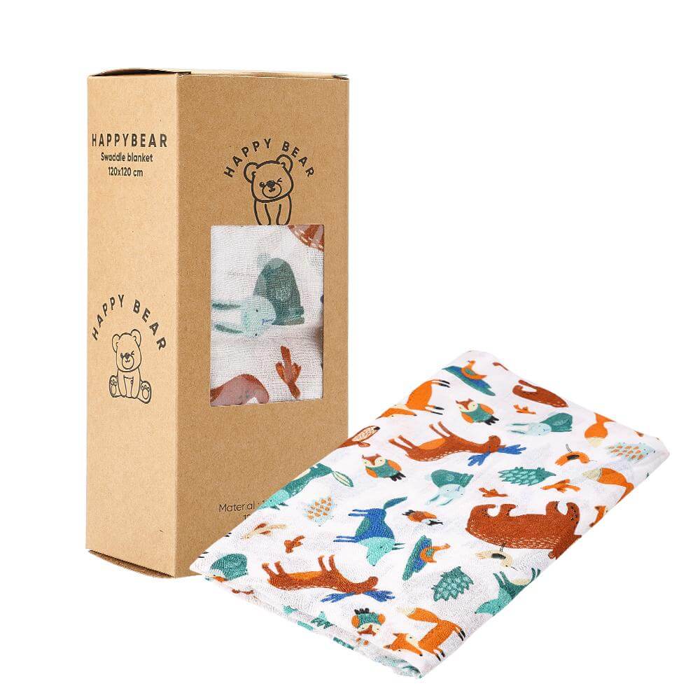 HappyBear Diapers Hydrofiele doek | Forest Animals
